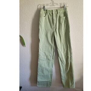 PacSun Women's Lime Green Light Corduroy 90's Boyfriends Pants-26